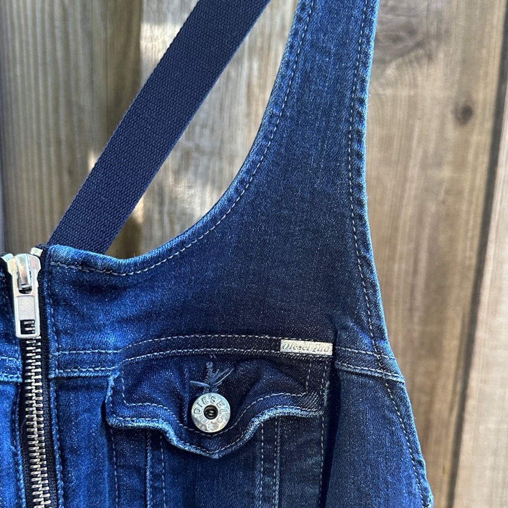 Diesel Denim Zip-Front Overalls - Picture 6 of 7